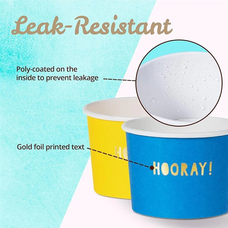 leak resistant ice cream cups